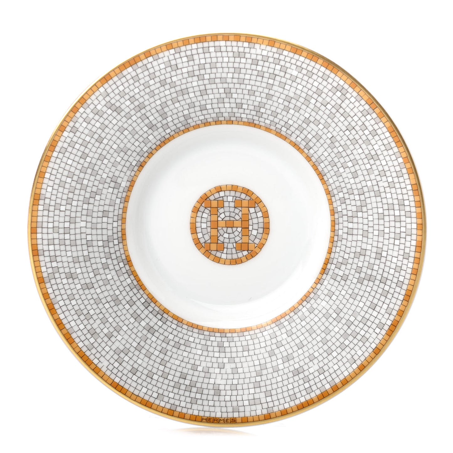 Porcelain Mosaique Au 24 Gold Coffee Cup and Saucer Set of 2