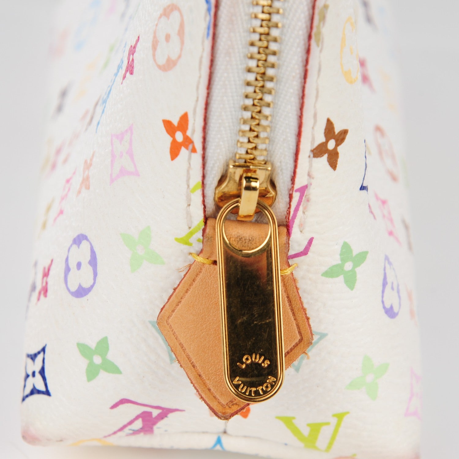 Louis Vuitton Monogram Multicolor Cosmetic Pouch White Litchi 8 of 13