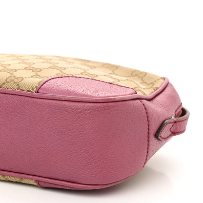 Gucci Monogram Textured Calfskin Mini Bree Messenger Bag Beige Ebony Peonia Flower 9 of 18