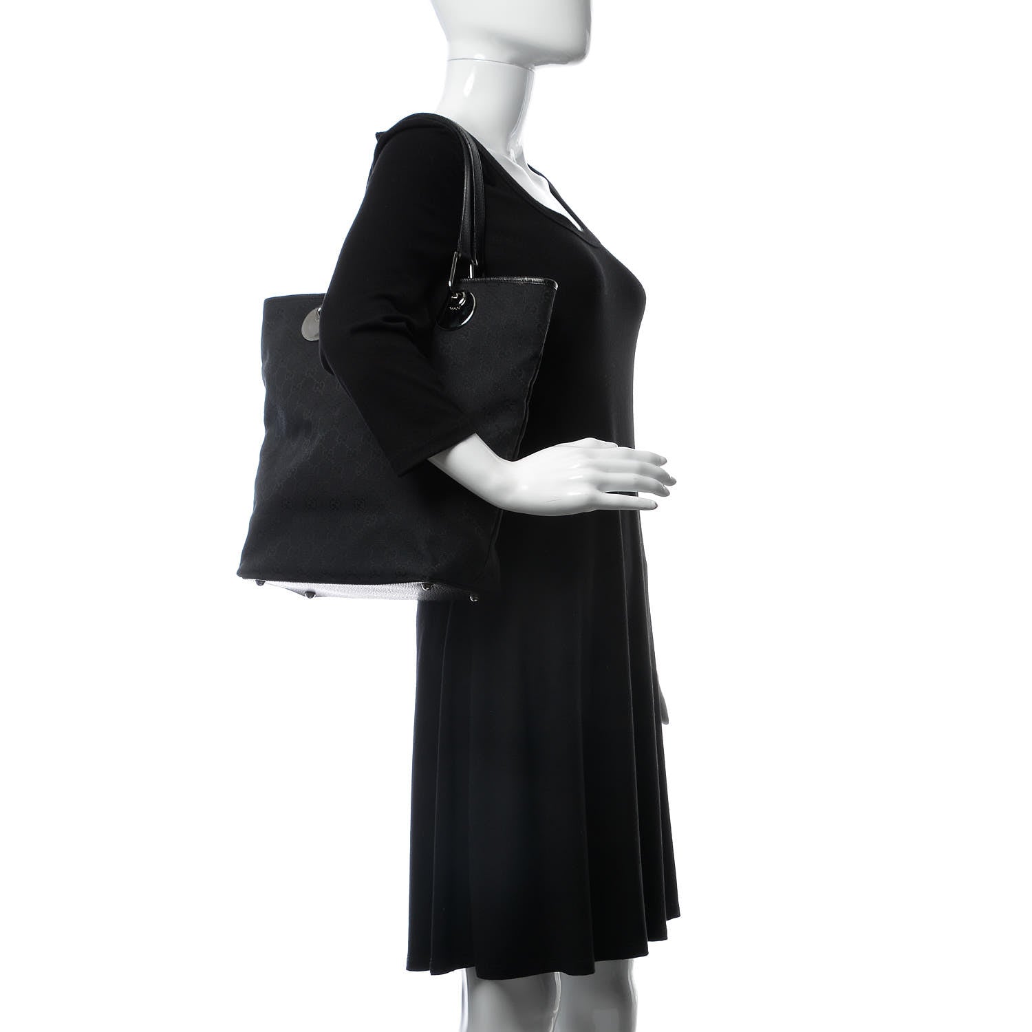 Gucci Monogram Large Eclipse Tote Black 2 of 7