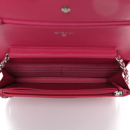 Chanel Patent Quilted Wallet On Chain WOC Fuchsia 5 of 11