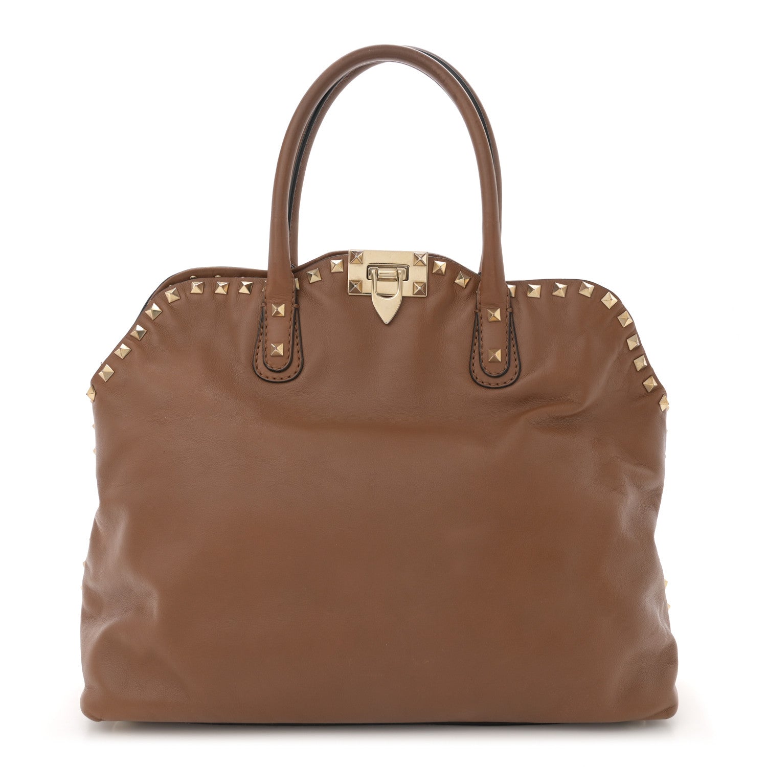 Valentino Garavani Vitello Rockstud Dome Satchel Deep Cuir 1 of 13