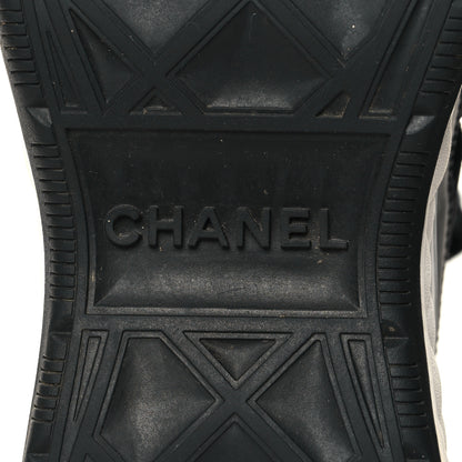Chanel Velvet Calfskin Mixed Fibers CC Sneakers 37.5 Black 7 of 9