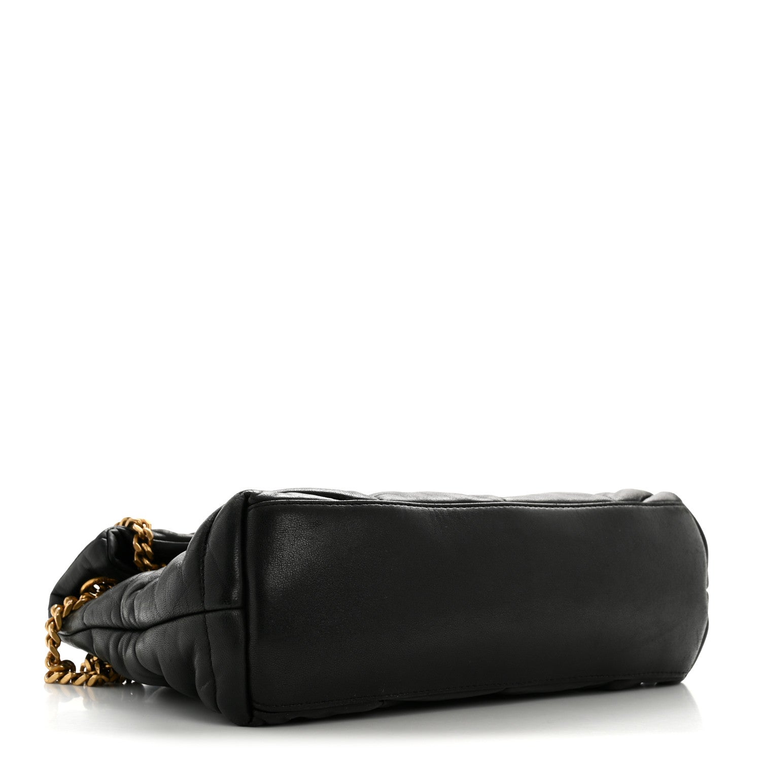 Saint Laurent Lambskin Quilted Small Loulou Puffer Monogram Chain Satchel Black 4 of 13