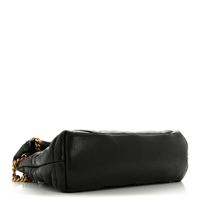 Saint Laurent Lambskin Quilted Small Loulou Puffer Monogram Chain Satchel Black 4 of 13