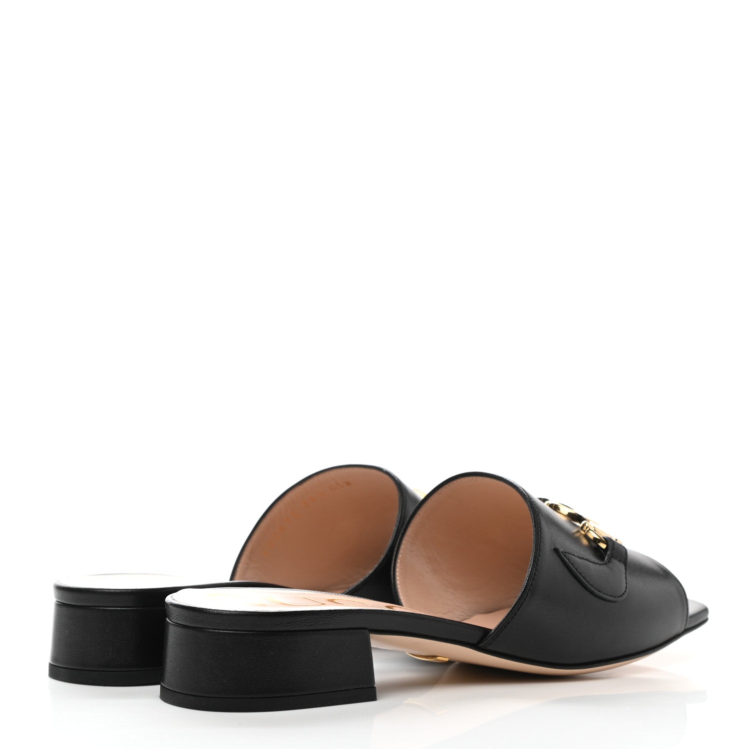 Gucci Malaga Kid Zumi Mid Heel Slide Sandals 36.5 Black 4 of 11