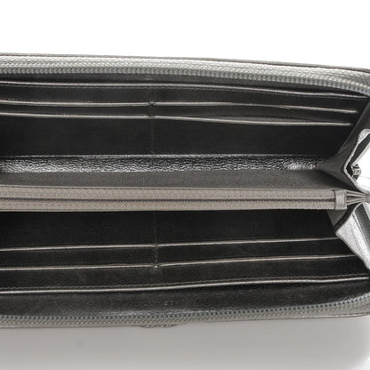 Chanel Metallic Calfskin Quilted Boy Zip Around Wallet Silver 5 of 8