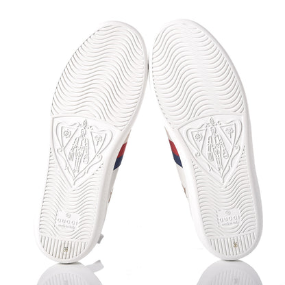 Gucci Calfskin Bee Star Embroidered Sylvie Web Ace Sneakers 36 White 5 of 10