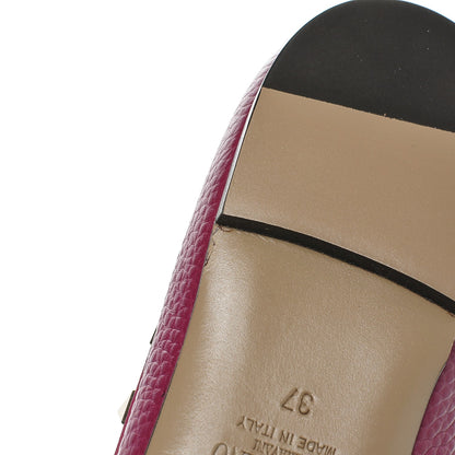 Valentino Garavani Pebbled Calfskin Rockstud Ballerina Flats 37 Deep Cyclamin 8 of 9