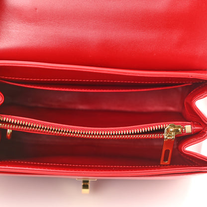 Celine Satinated Calfskin Small 16 Top Handle Bag Red 5 of 9
