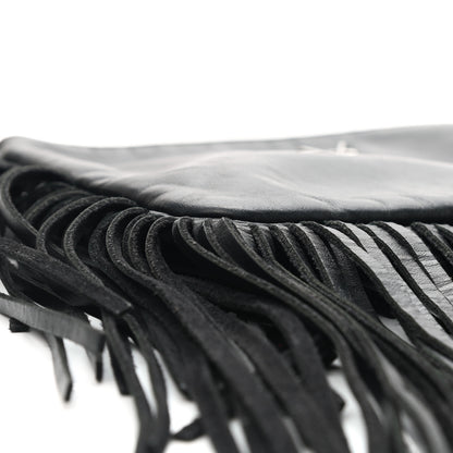 Saint Laurent Calfskin Monogram Fringe Pouch Black 9 of 13