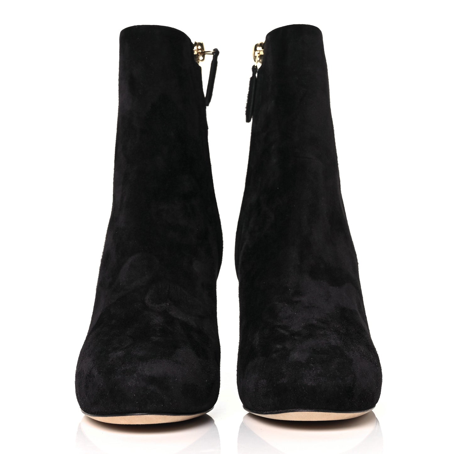 Suede Grosgrain CC Short Boots 35 Black