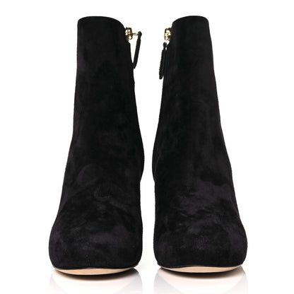 Chanel Suede Grosgrain CC Short Boots 35 Black 2 of 9