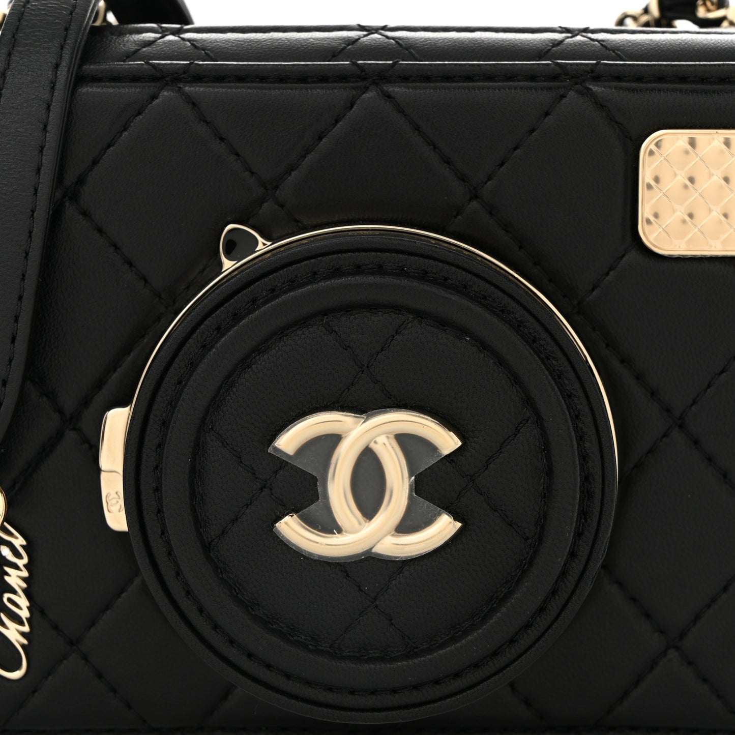 Lambskin Quilted Coco Click Bag Black
