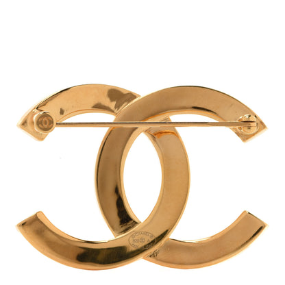 Chanel Metal Paris Button CC Large Brooch Gold 3 of 5