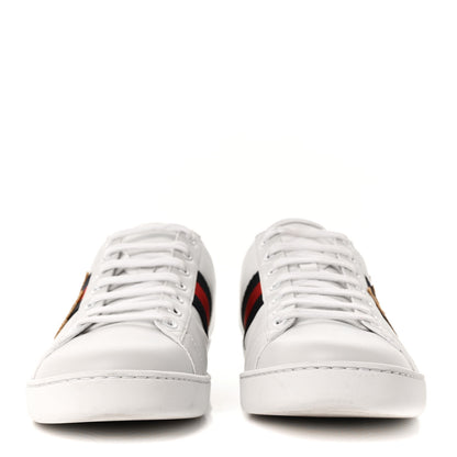Gucci Calfskin Nappa Web LOVED Embroidered Womens Ace Sneakers 39.5 White Red Flame Notte 2 of 8