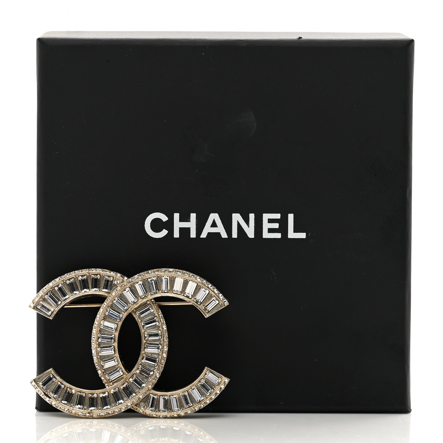 Chanel Baguette Crystal CC Brooch Gold 5 of 5