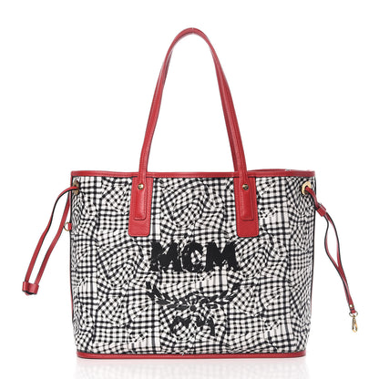 MCM Visetos Medium Liz Reversible Shopper Tote Ruby Red 4 of 14