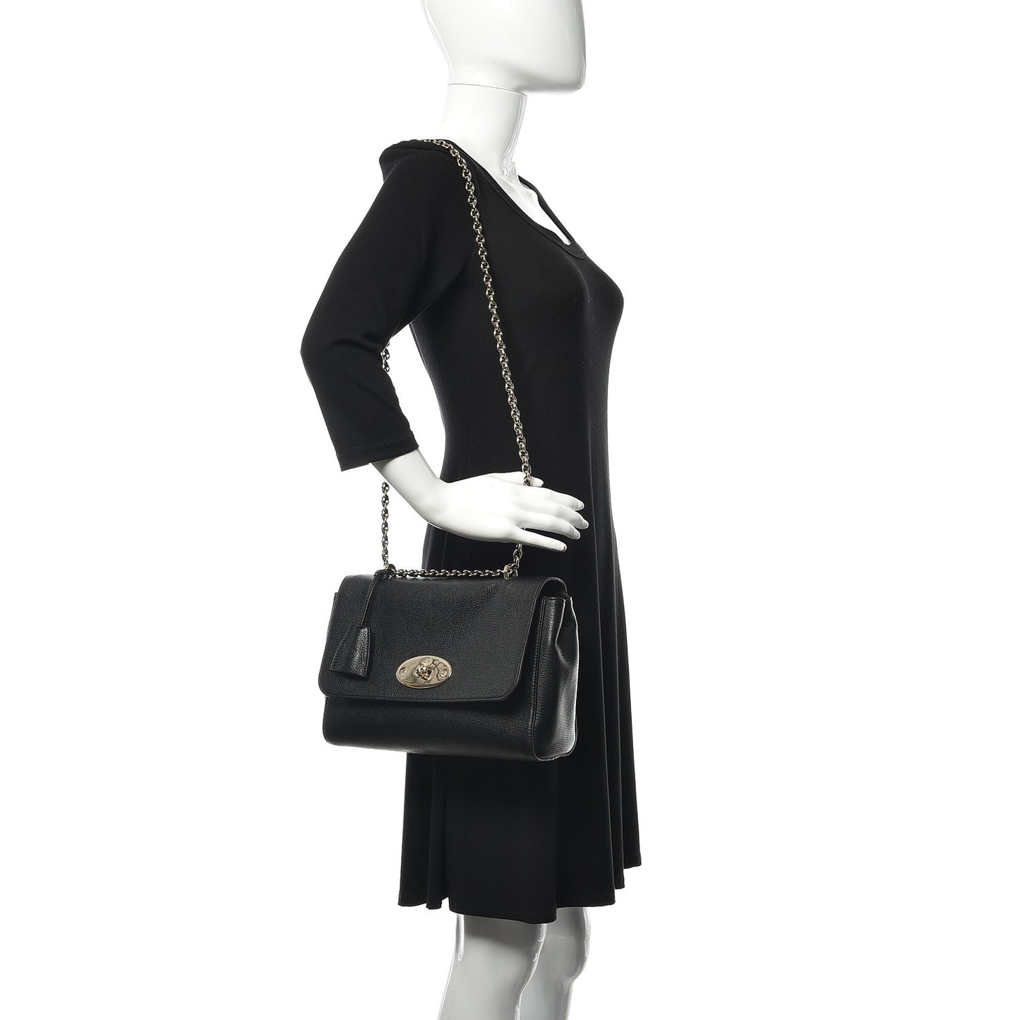 Glossy Goatskin Medium Lily Black