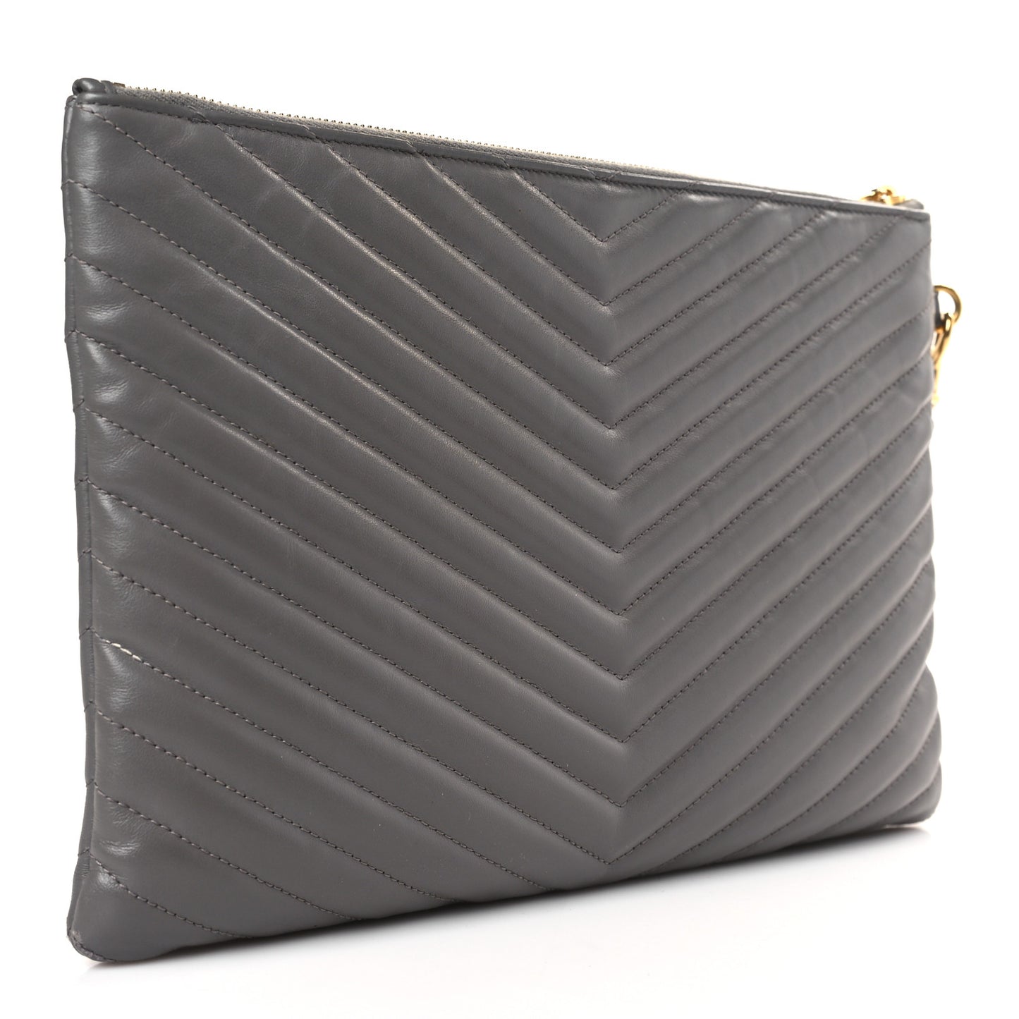 Calfskin Matelasse Monogram Cassandre Tablet Pouch Fog