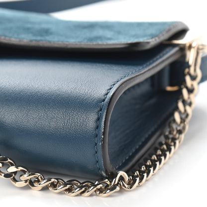 Chloe Suede Calfskin Mini Faye Shoulder Bag Majolica Blue 8 of 8