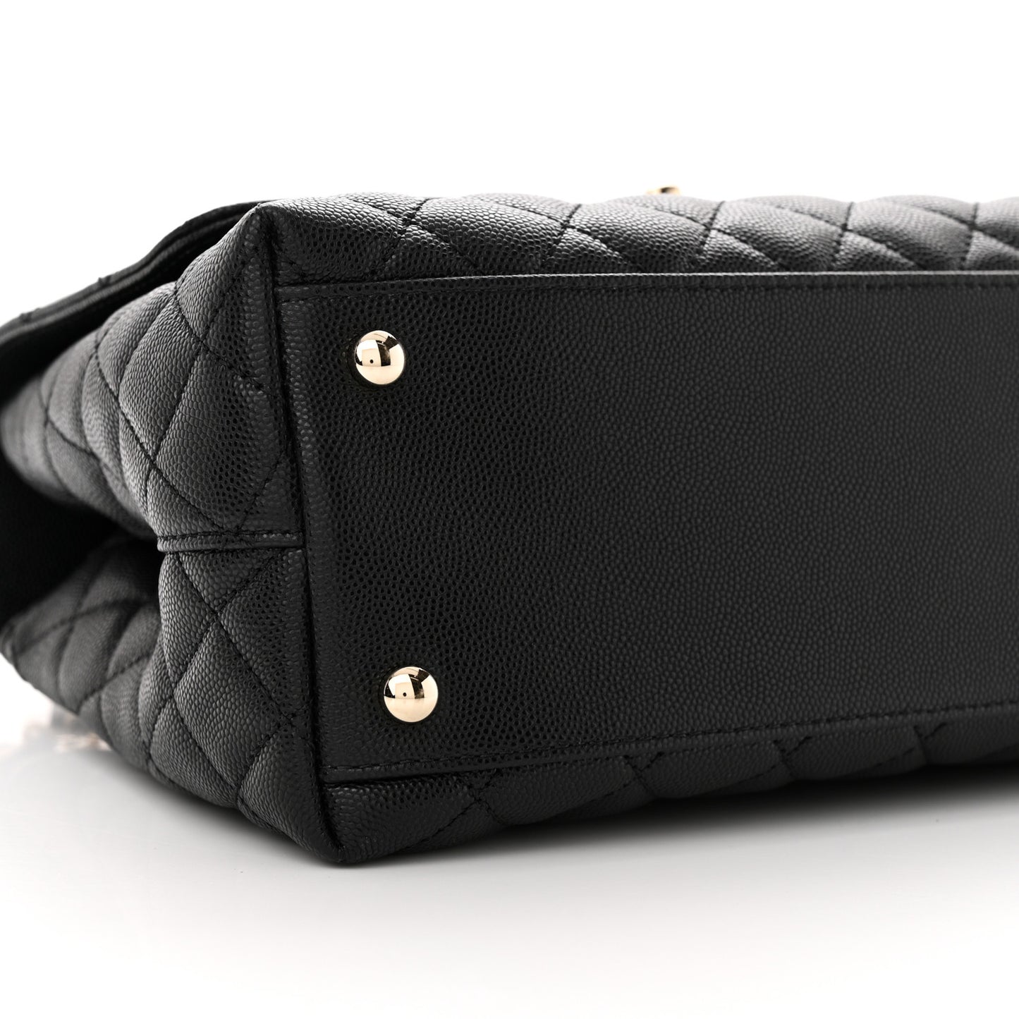 Caviar Quilted Small Coco Handle Flap Black