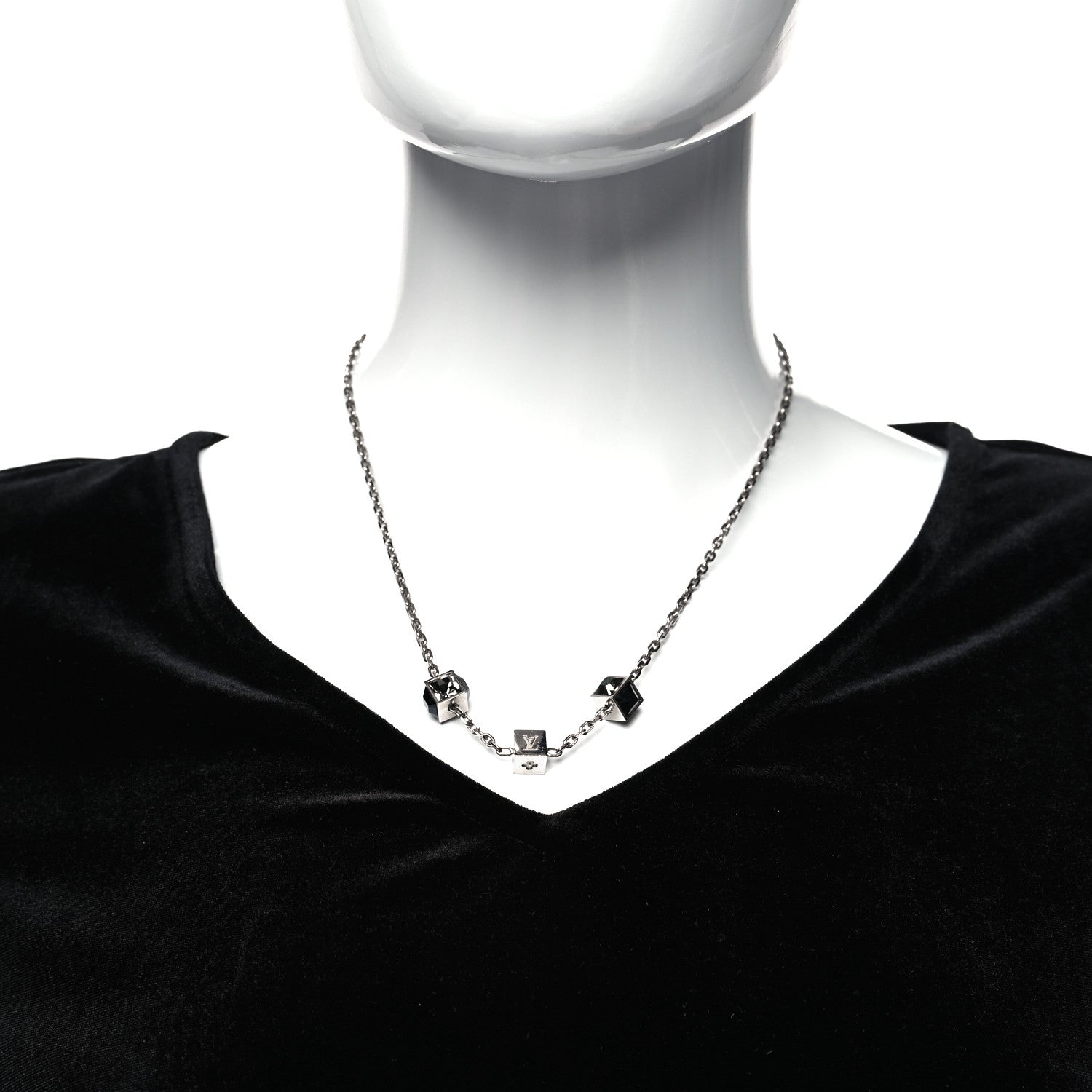 Louis Vuitton Swarovski Gamble Short Necklace Silver 2 of 6