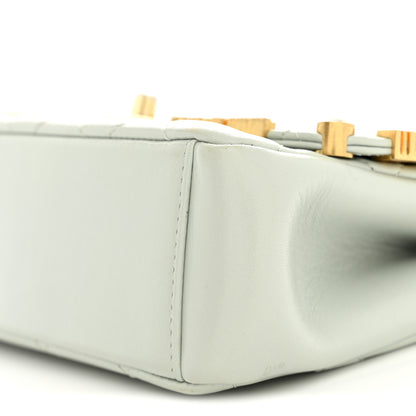 Chanel Lambskin Enamel Strass Quilted Mini Paris Monaco Flap Light Grey 10 of 12