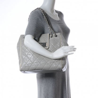 Chanel Lambskin Quilted East West Large Tote Grey 2 of 7