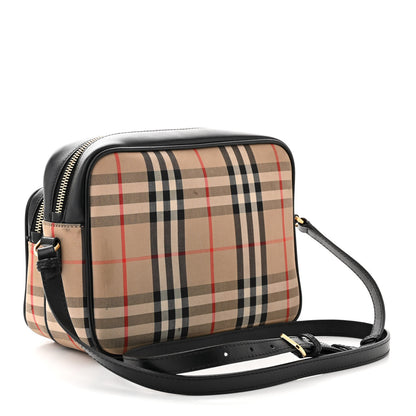 Burberry Calfskin Vintage Check Medium Camera Bag Archive Beige 3 of 15
