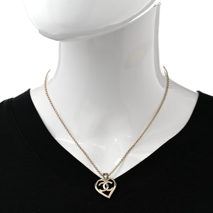 Chanel Metal CC Heart Coco Pendant Necklace Gold 2 of 7