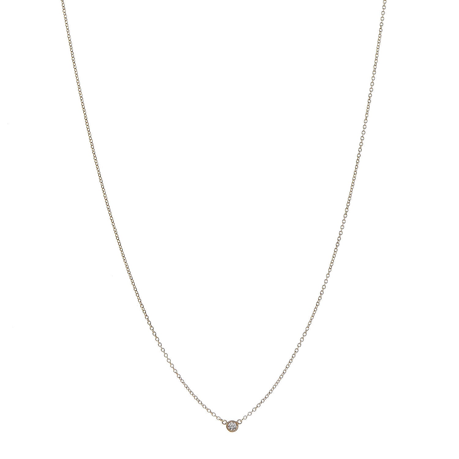 Tiffany 18K Yellow Gold Diamond .05ct Elsa Peretti Diamonds by the Yard Pendant Necklace 1 of 7
