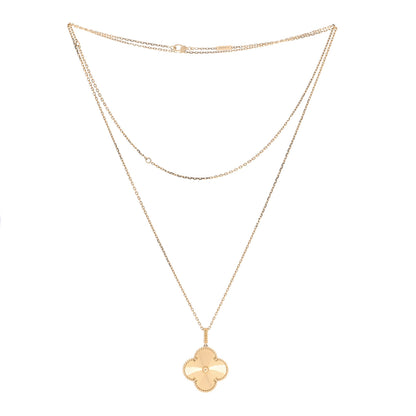 Van Cleef & Arpels 18K Yellow Gold Guilloche Magic Alhambra Long Necklace 3 of 8