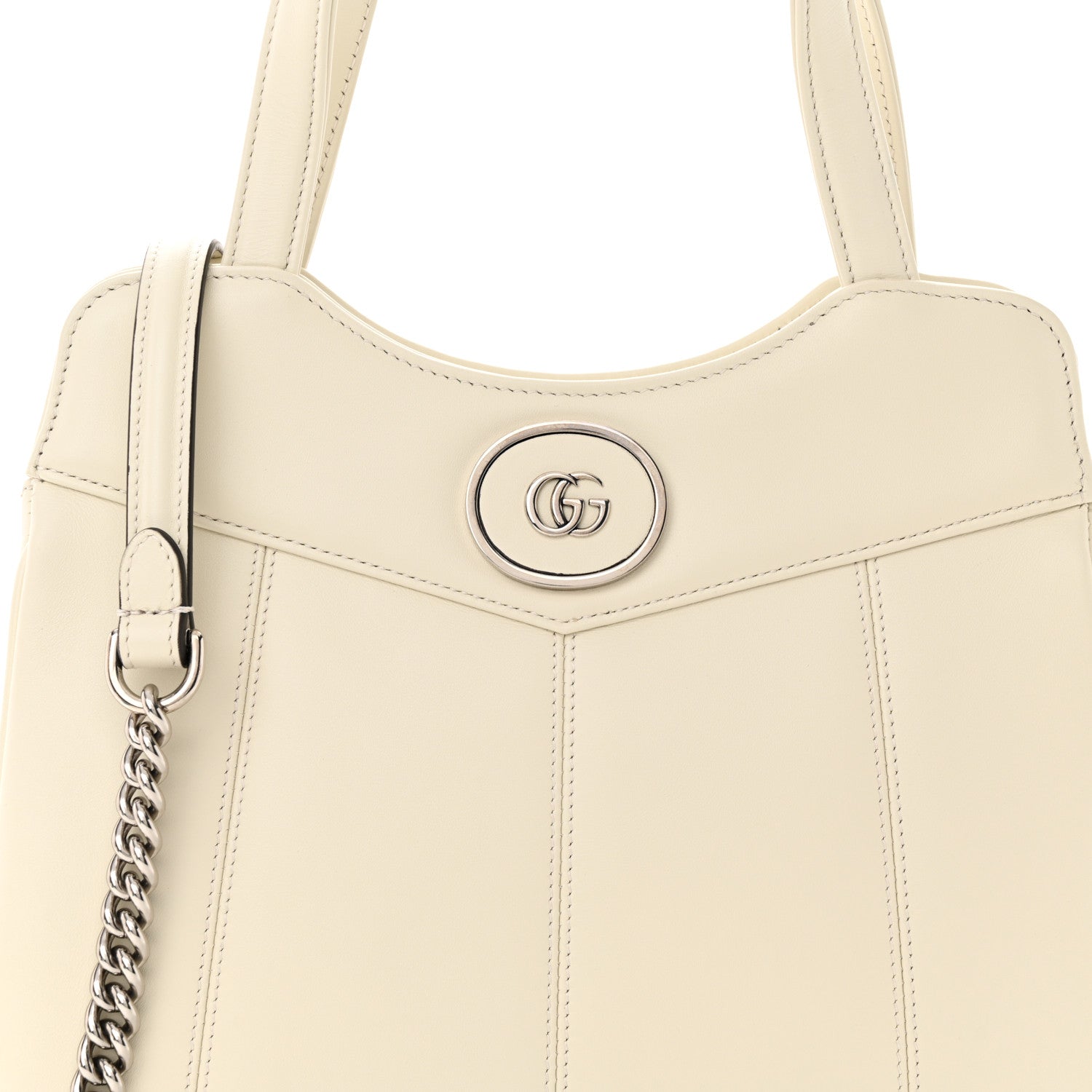 Gucci Senna Calfskin Petite GG Small Tote Mystic White 8 of 12