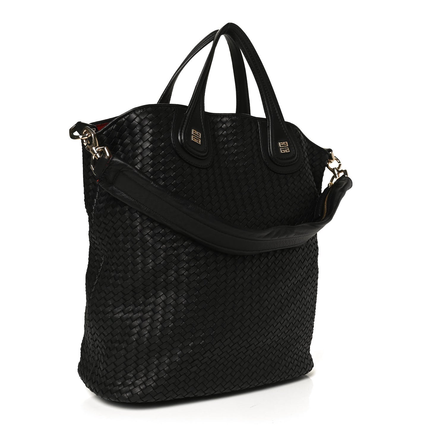 Lambskin Woven Large Nightingale Black