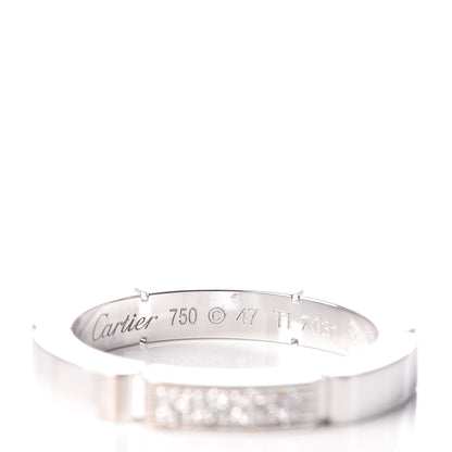 Cartier 18K White Gold Diamond Maillon Panthere Wedding Band Ring 47 4 5 of 5