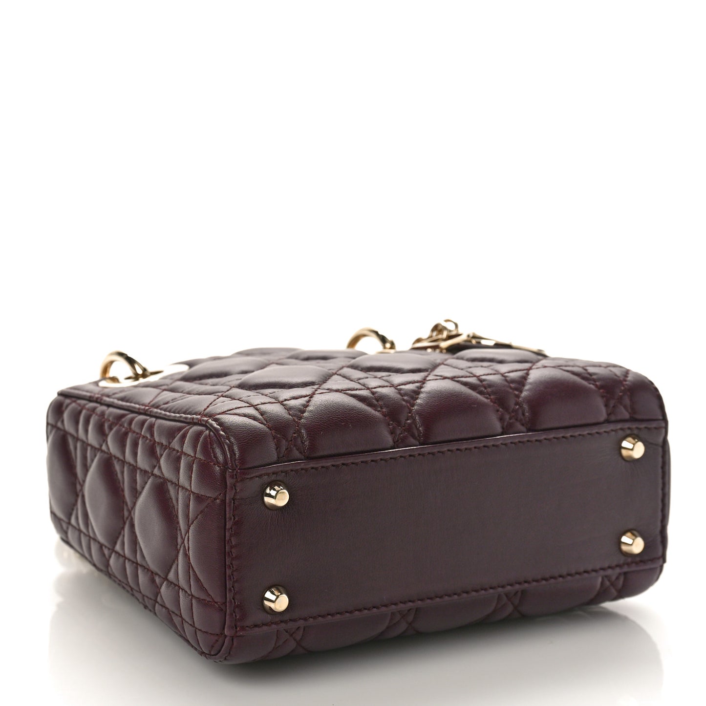 Lambskin Cannage Mini Lady Dior Plum