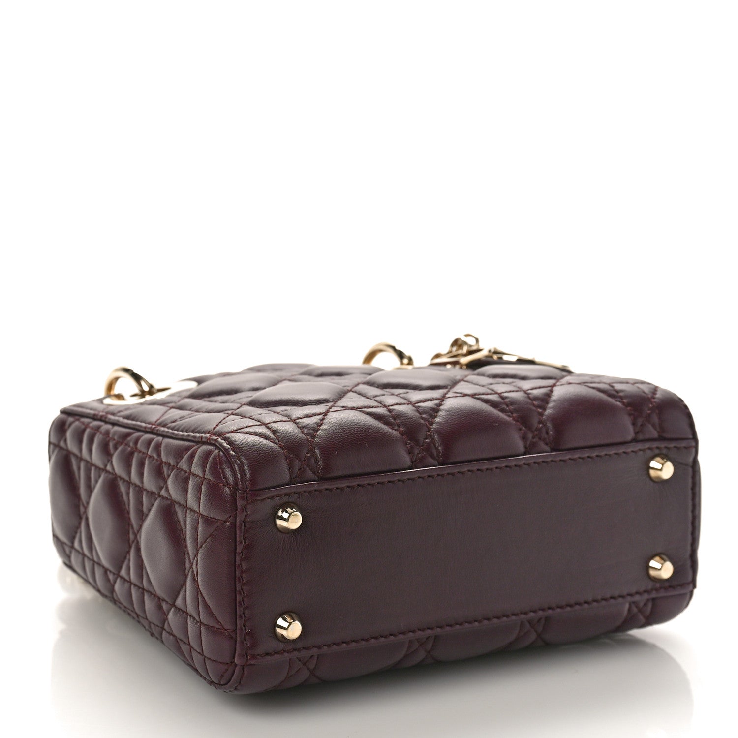 Christian Dior Lambskin Cannage Mini Lady Dior Plum 4 of 8