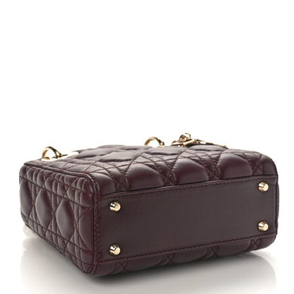 Christian Dior Lambskin Cannage Mini Lady Dior Plum 4 of 8