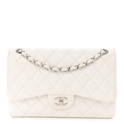 Chanel Caviar Quilted Jumbo Double Flap White 1 of 15