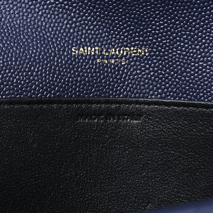 Saint Laurent Grain De Poudre Monogram Uptown Chain Wallet Blue Charron 8 of 15