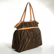 Fendi Nylon Patent Zucca Large Chef Shopper Tote Tobacco 4 of 18