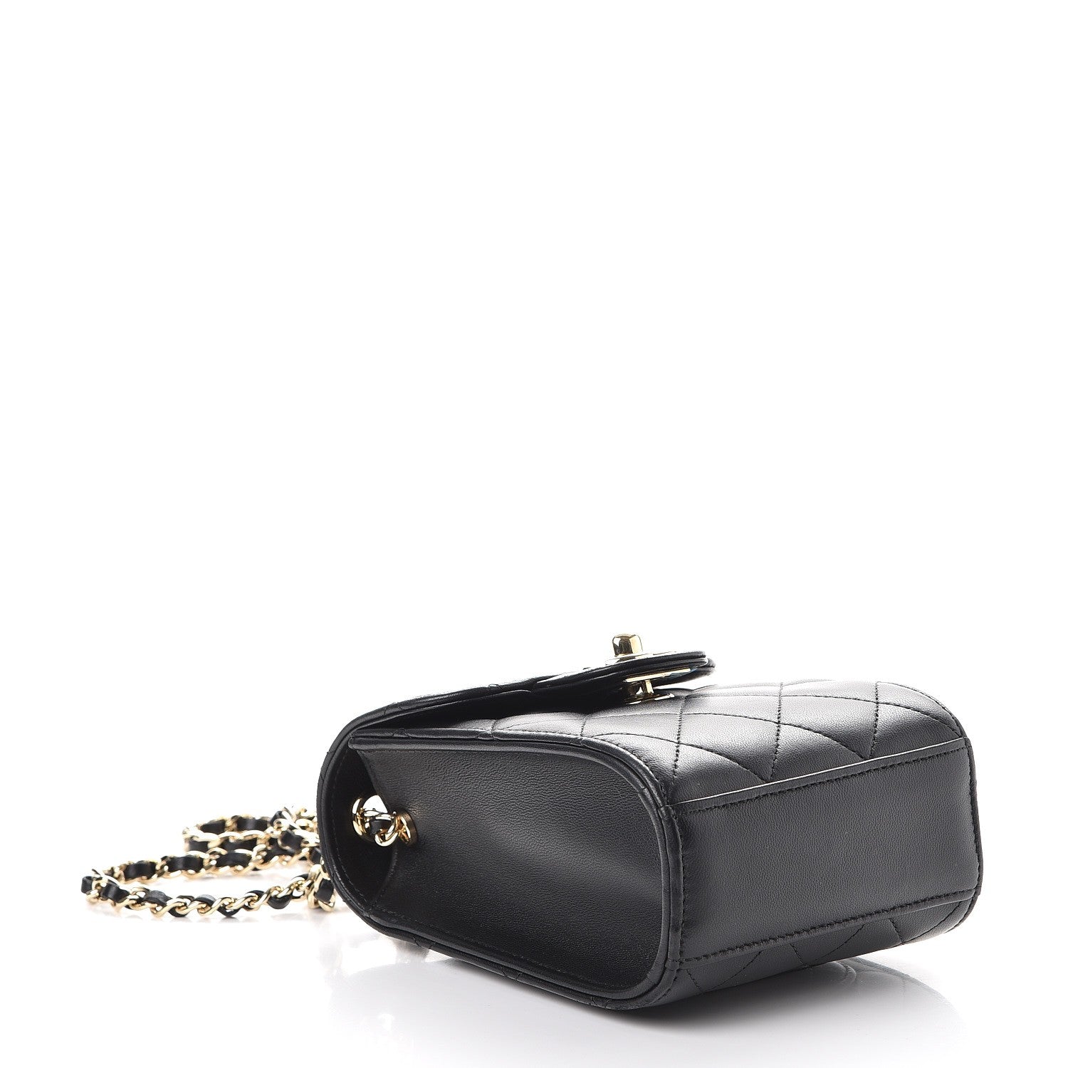 Chanel Lambskin Quilted Extra Mini Wallet On Chain WOC Black 5 of 10