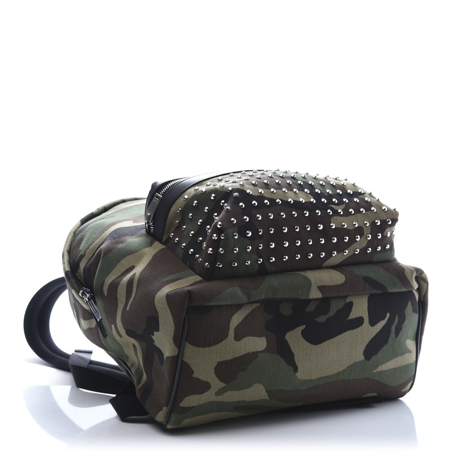 Saint Laurent Canvas Camouflage Studded Hunting Backpack Green Black Brown 3 of 11
