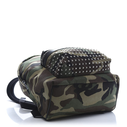 Saint Laurent Canvas Camouflage Studded Hunting Backpack Green Black Brown 3 of 11