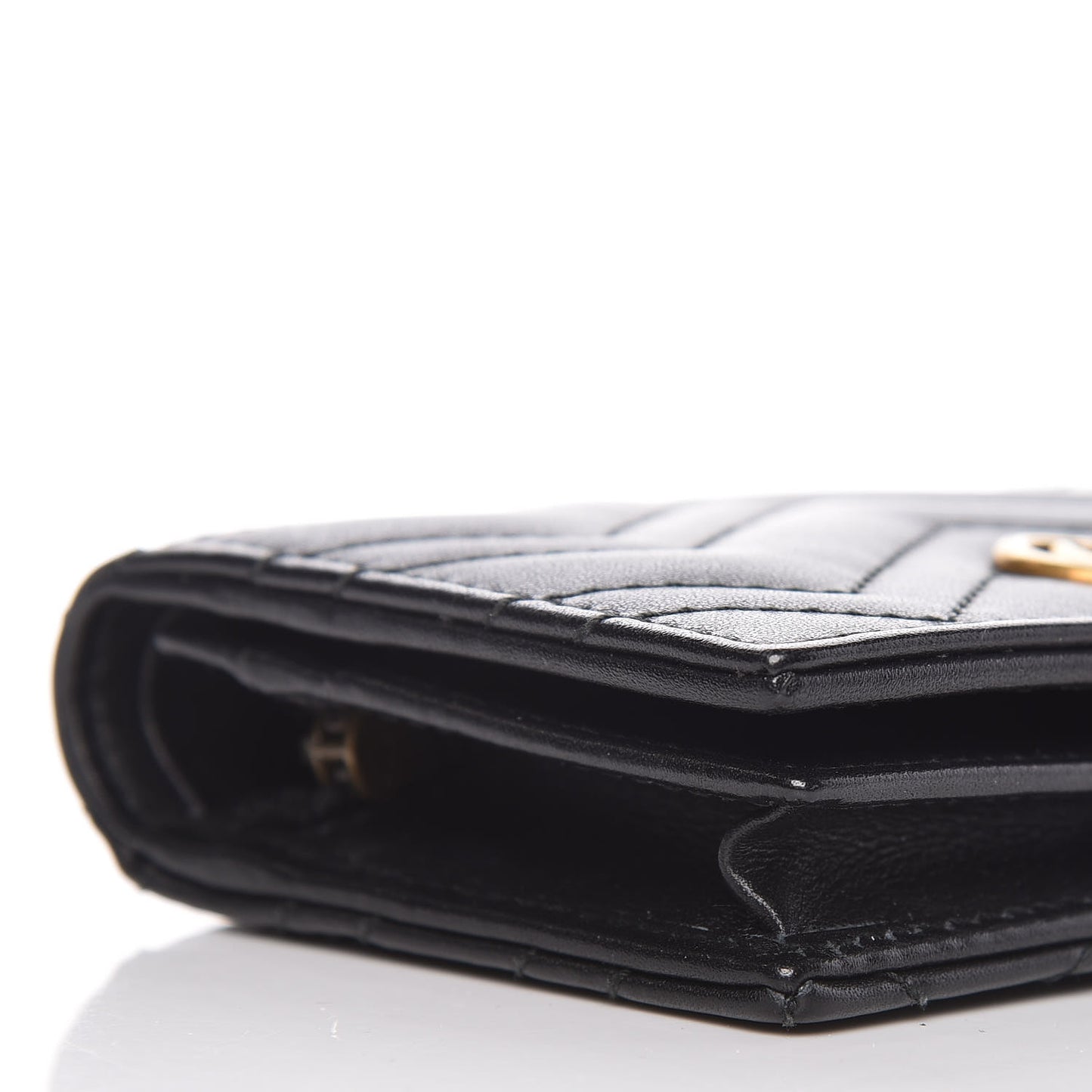 Calfskin Matelasse GG Marmont Card Case Wallet Black
