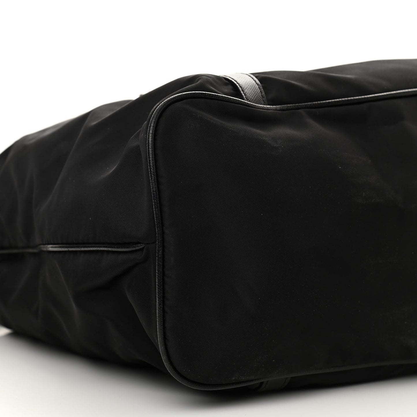 Saffiano Tessuto Nylon Logo Shopping Tote Black