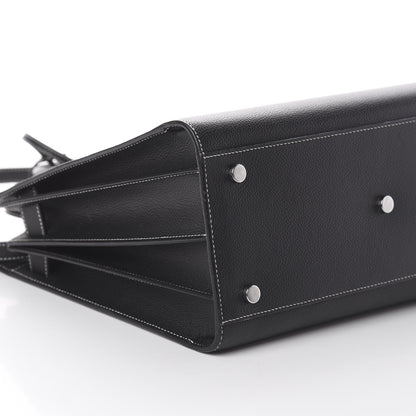 Saint Laurent Grained Calfskin Topstitch Small Sac De Jour Black Porcelain 5 of 8