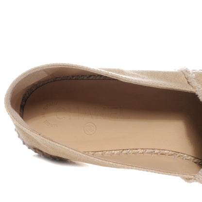 Chanel Toile Espadrilles Beige Black 41 5 of 6