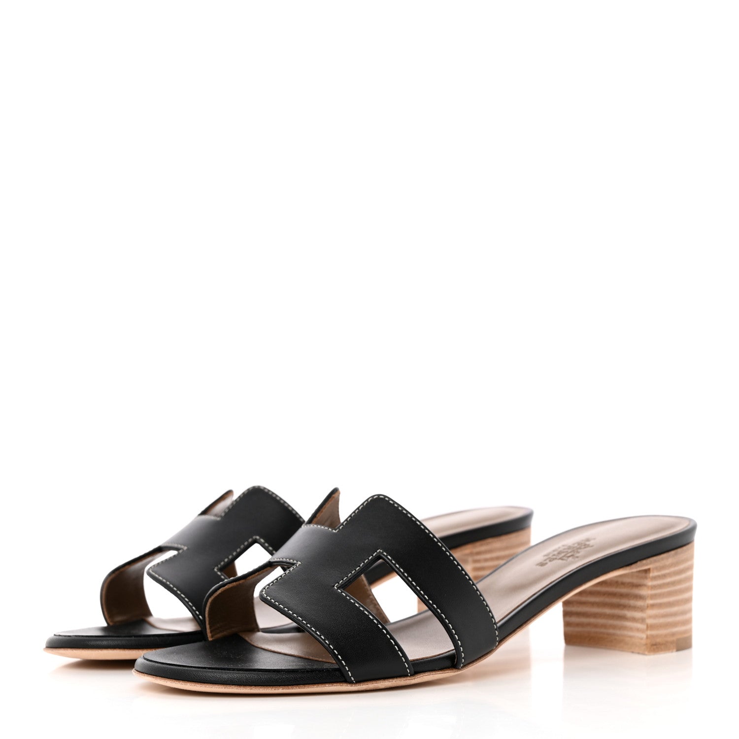 Hermes Calfskin Oasis Sandals 36 Black 3 of 15